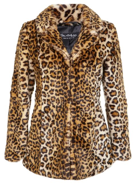 women's leopard faux fur coat